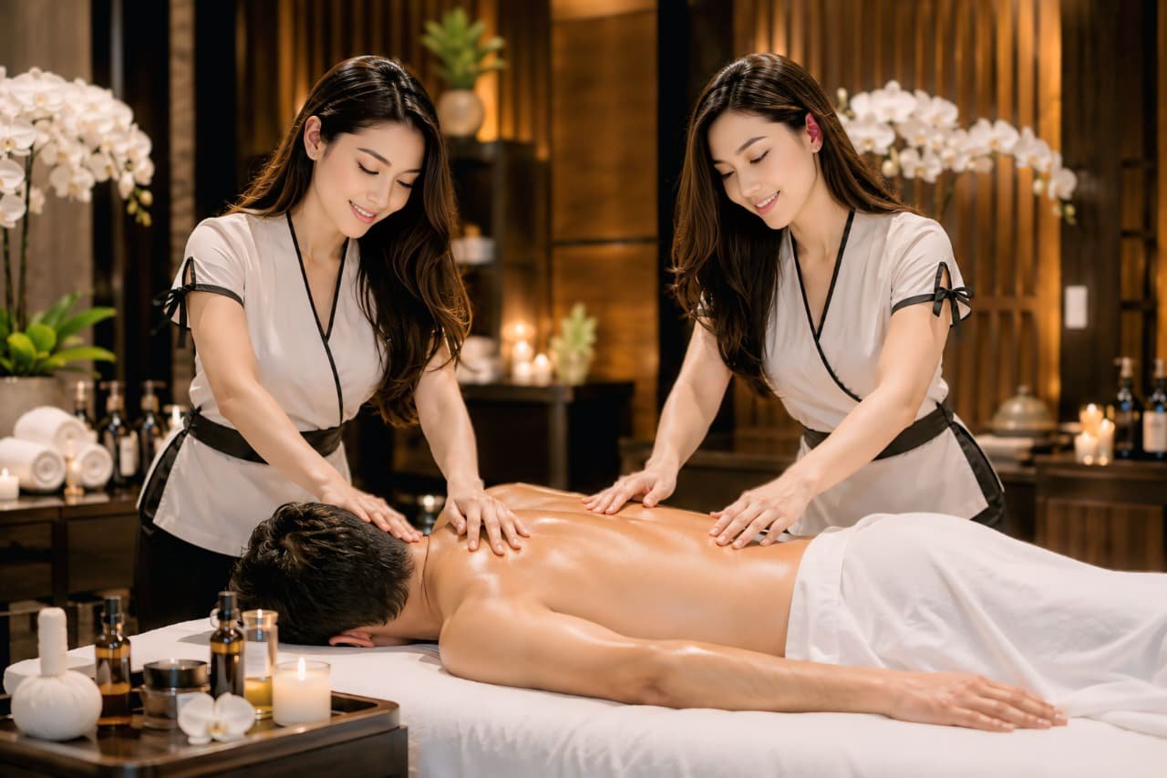 Four Hand Massage at our Bahria Town Phase 7 spa